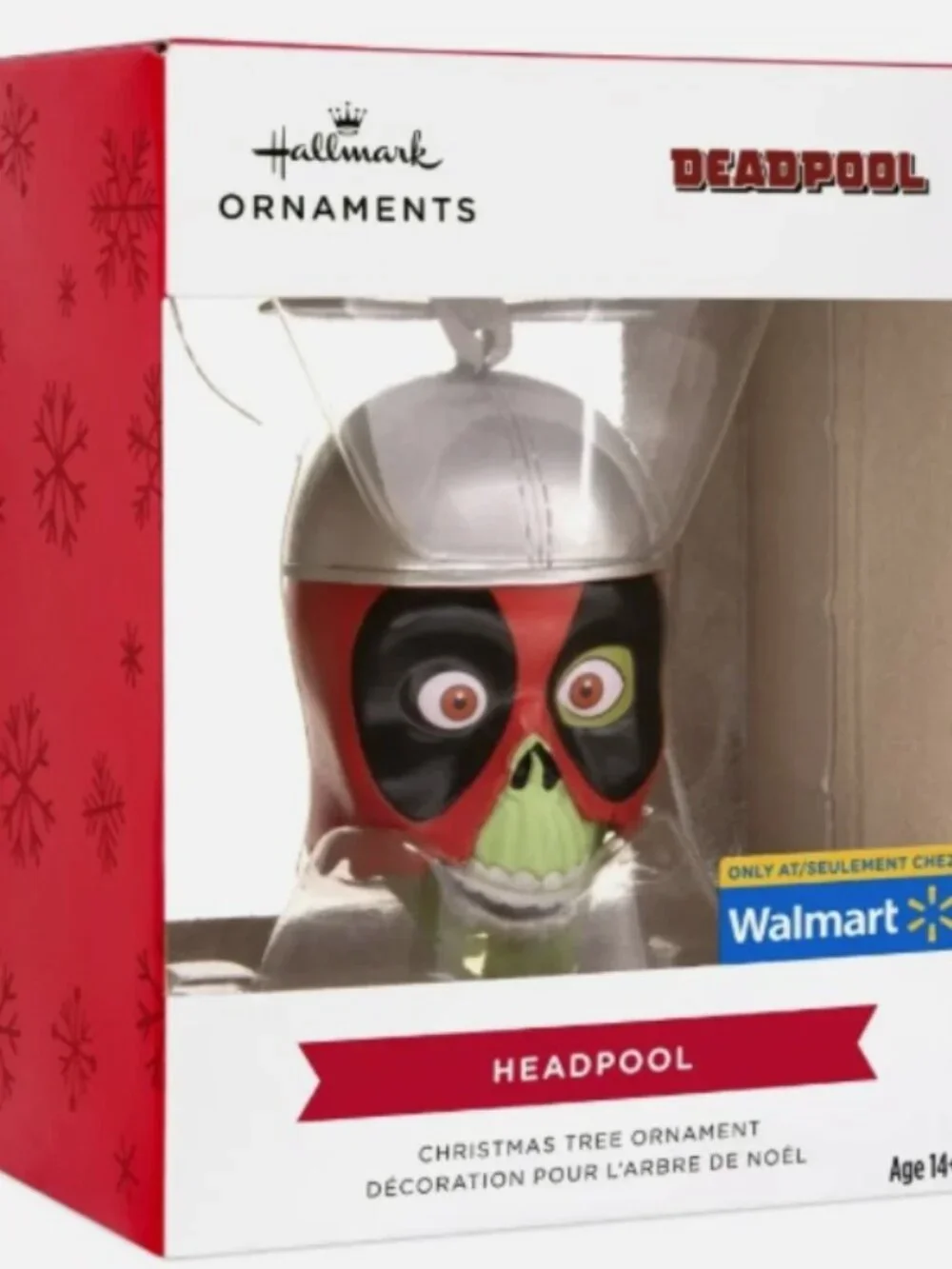 Hallmark Marvel DEADPOOL Christmas Tree Ornament Collectible Red Black HEADPOOL